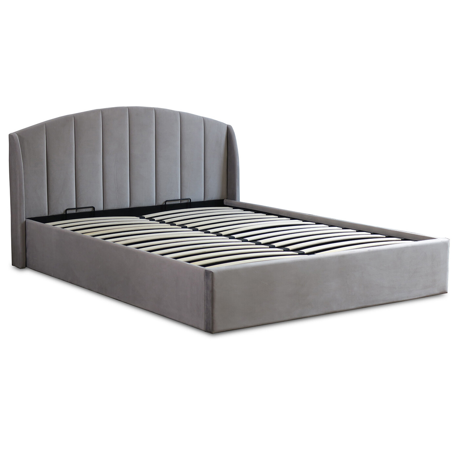 Grace Super King Grey Velvet Touch Ottoman Bed Image 4