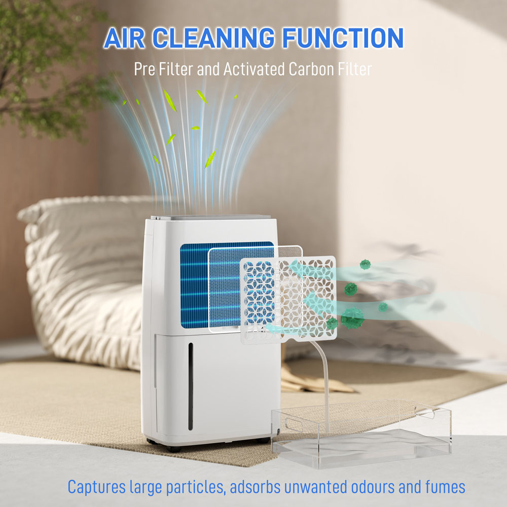 HOMCOM Dehumidifier with Filter and Timer 16L Image 5