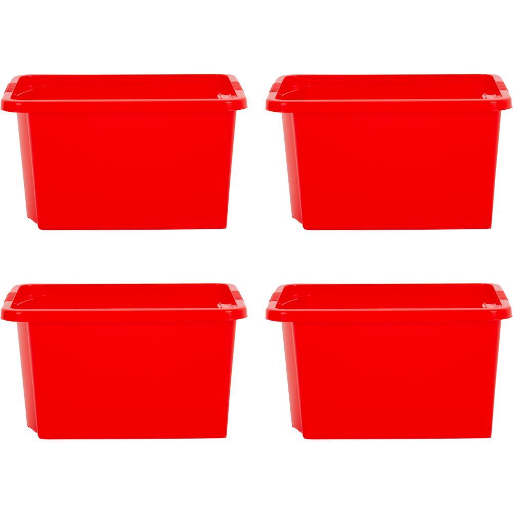 Wham 30L Red Stackable Storage Box 4 Pack Image 1