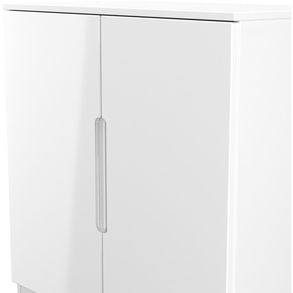 Crowndale Milan 2 Door White Gloss and White Cabinet Ready Assembled Image 5