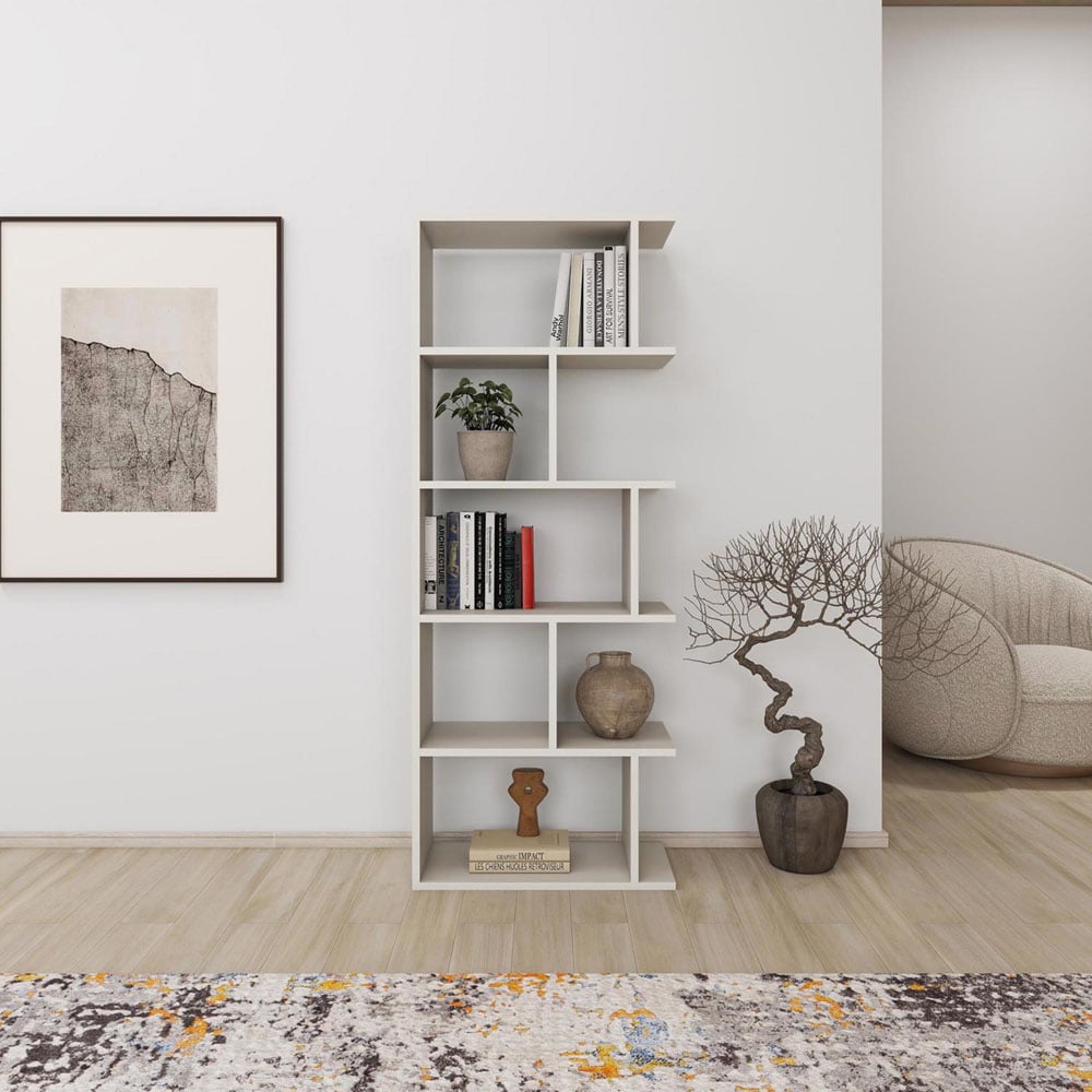 FWStyle Tapi 5 Tier Sandstone Bookcase Image 4