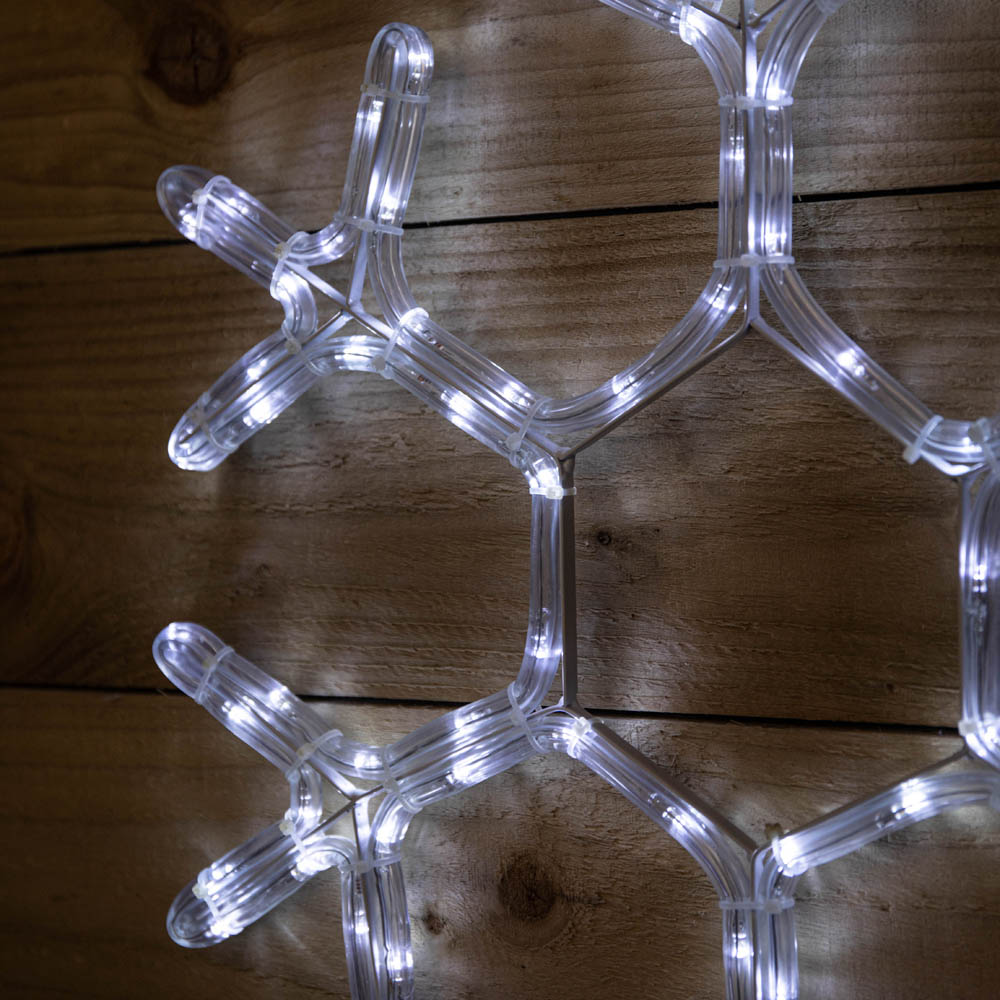 Samuel Alexander White LED Hanging Christmas Snowflake Rope Light 53cm Image 5