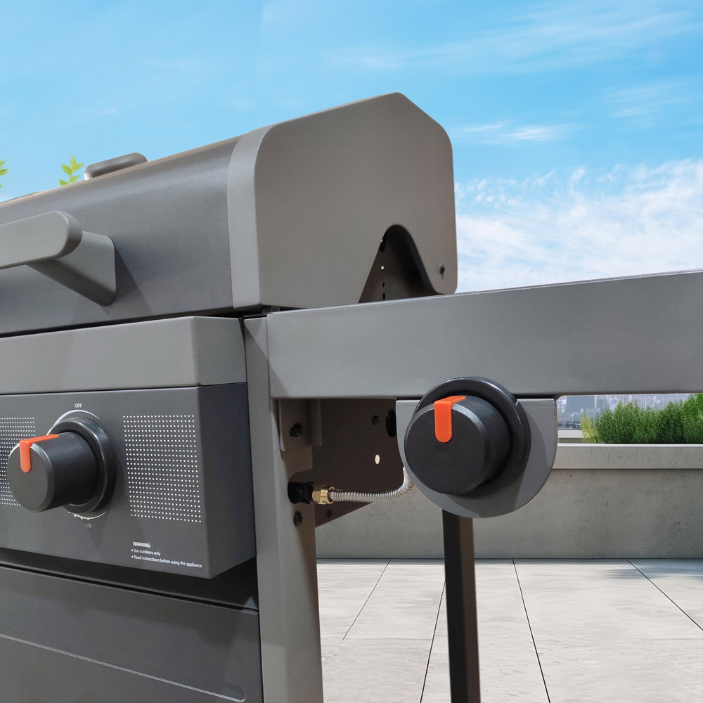Arizona 3 Burner Gas BBQ with Side BurnerGrey Image 6
