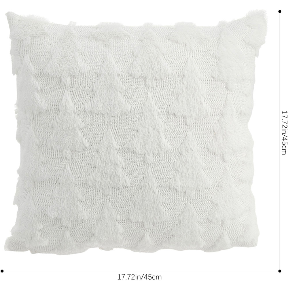 Living and Home White 3D Christmas Tree Soft Plush Cushion Cover 45 x 45cm Image 8
