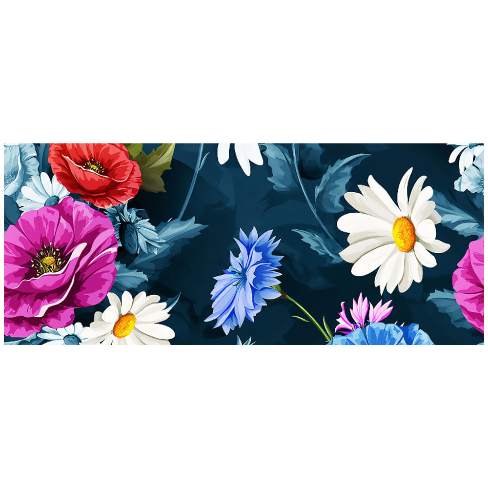 Warren Reed Designer Poppy Flowers and Chamomile Glass Bathroom Splashback 25 x 60cm Image 2
