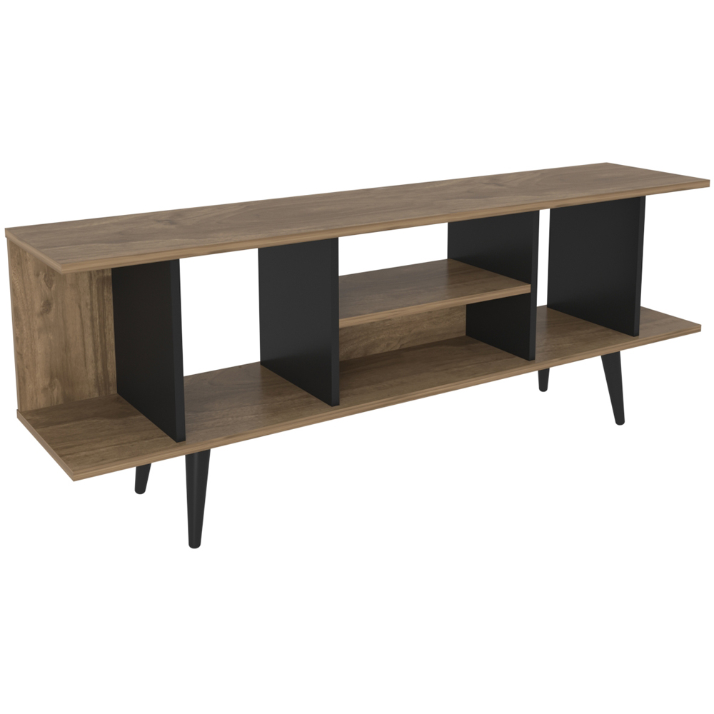 Decorotika Akya Walnut and Black TV Unit Image 3