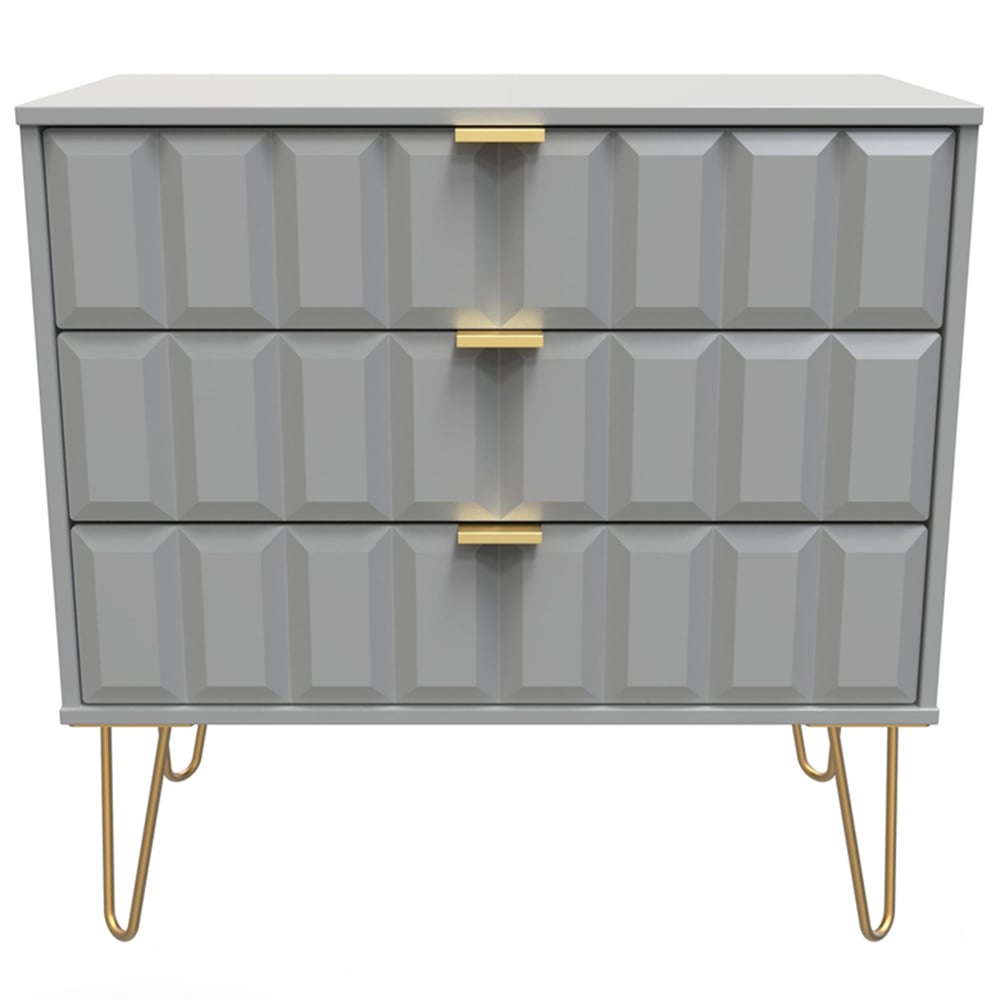 Crowndale Cube 3 Drawer Dusk Grey Chest of Drawers Ready Assembled Image 3