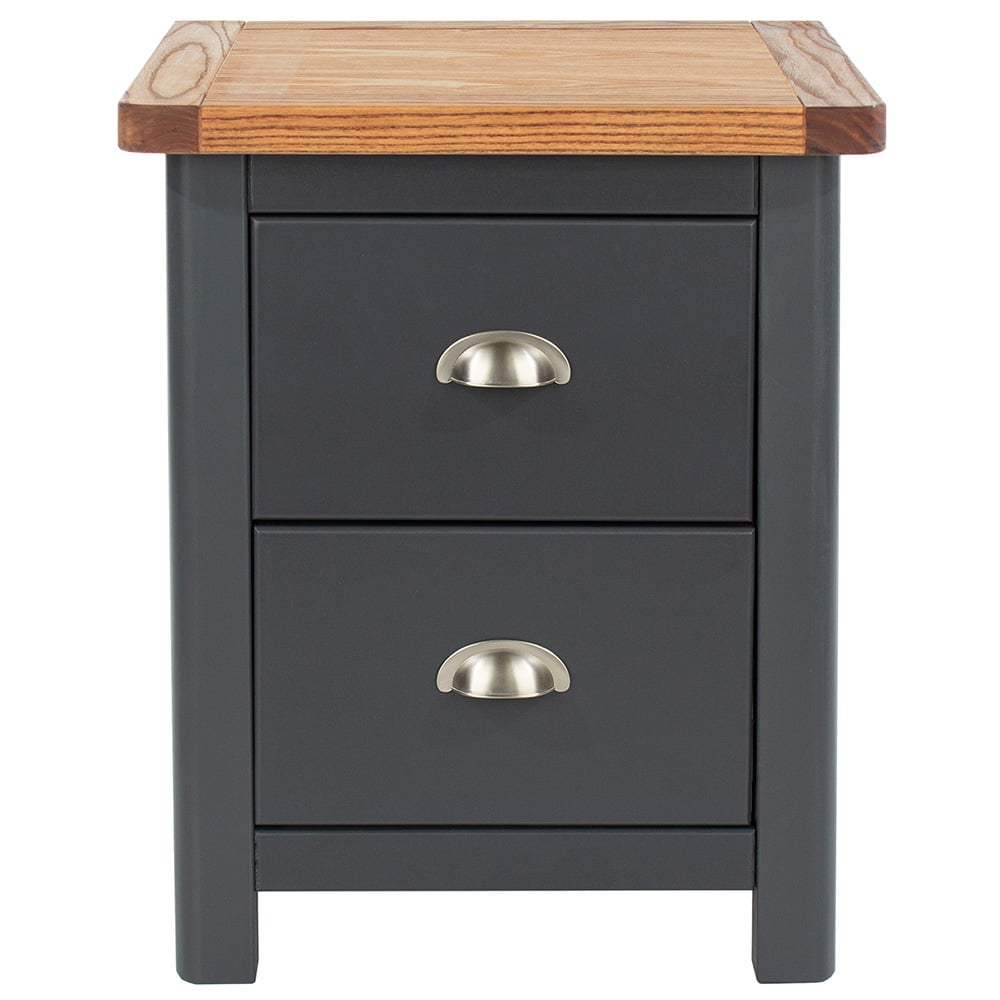 Core Products Dunkeld 2 Drawer Midnight Blue Bedside Table Image 3