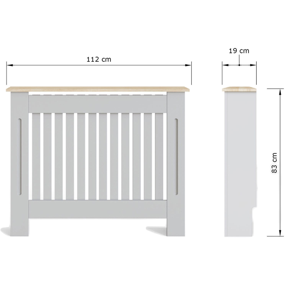 GFW Longslow Sleek Grey Vertical Slat Radiator Cover Medium Image 7