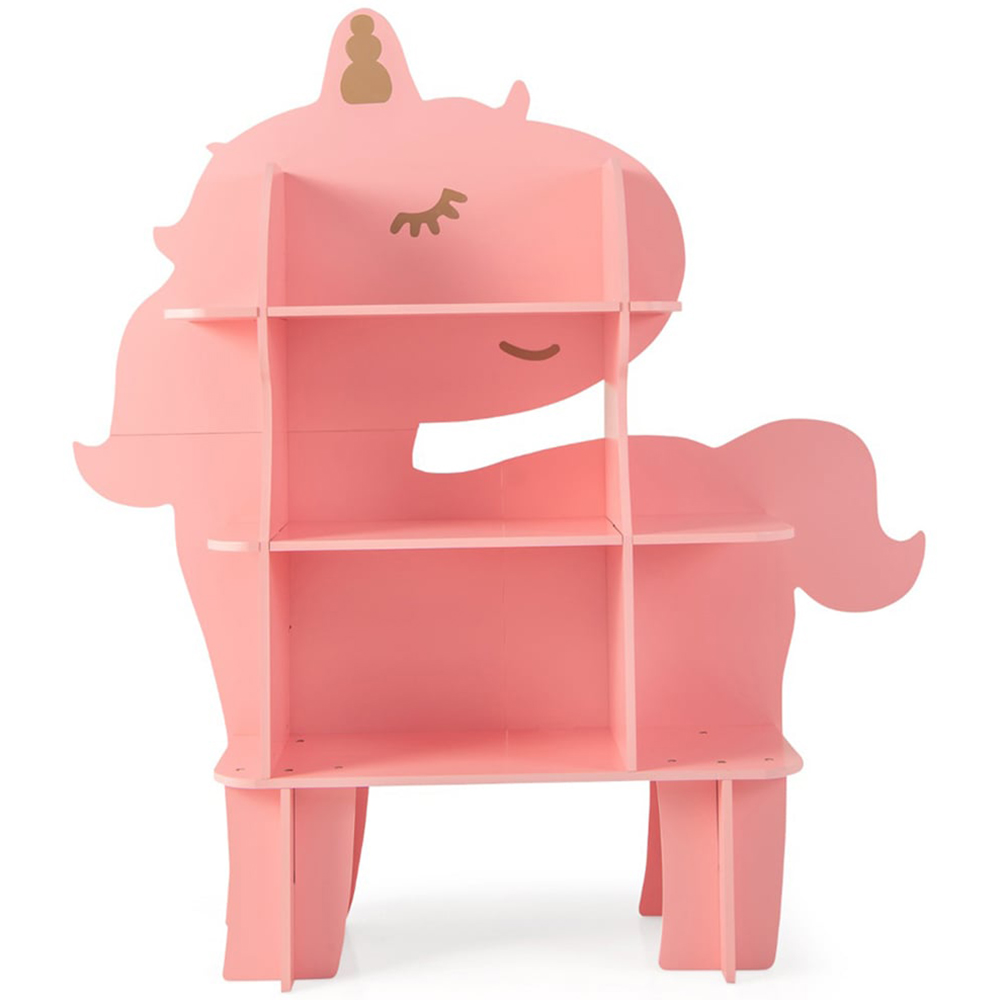 Costway Pink Kids Toy Bookshelf Image 2