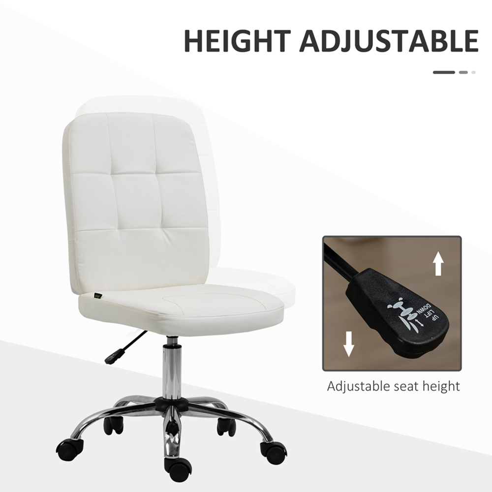 Portland White Curved Back Office Chair with Adjustable Height Image 6