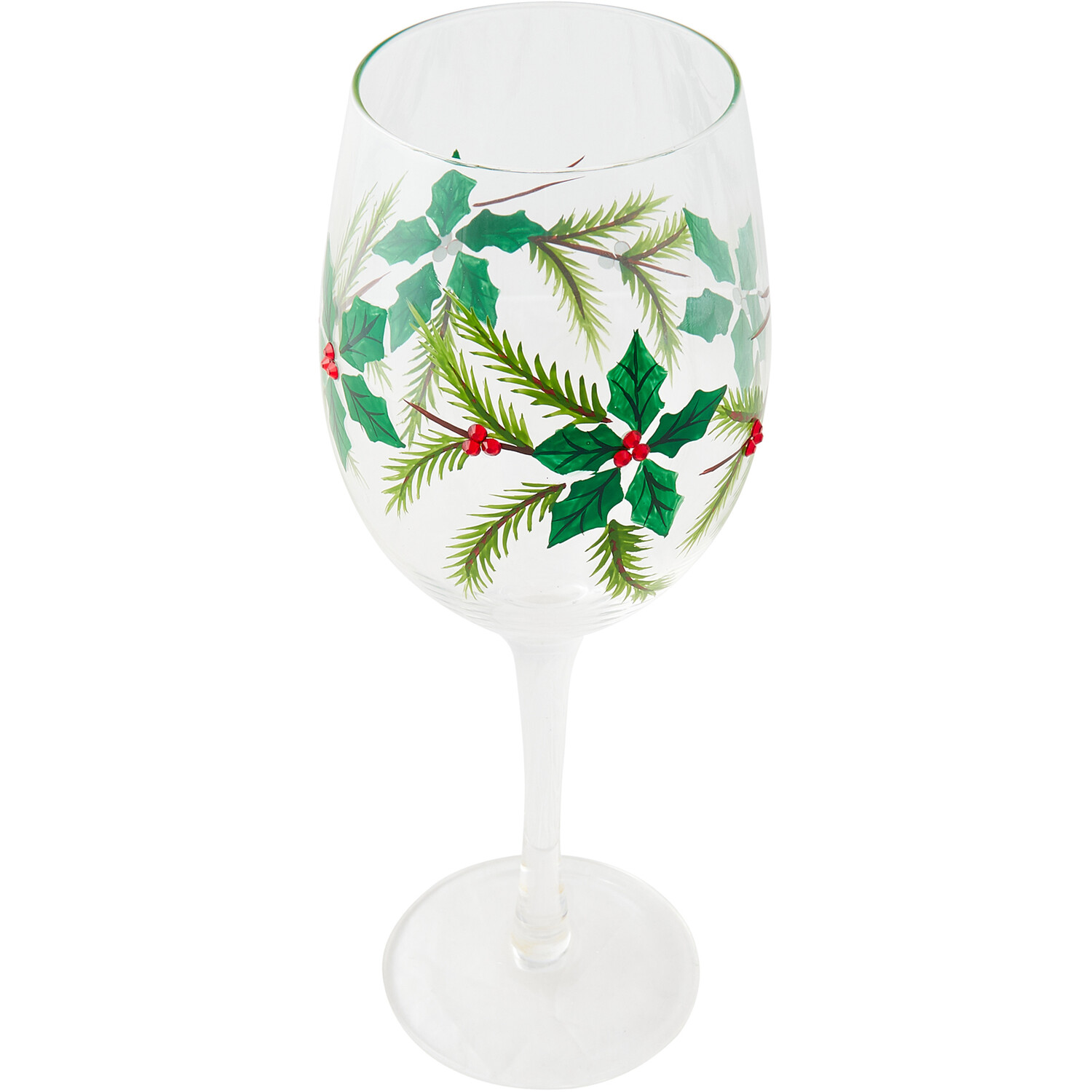 Christmas Holly Berry Wine Glass Image 4