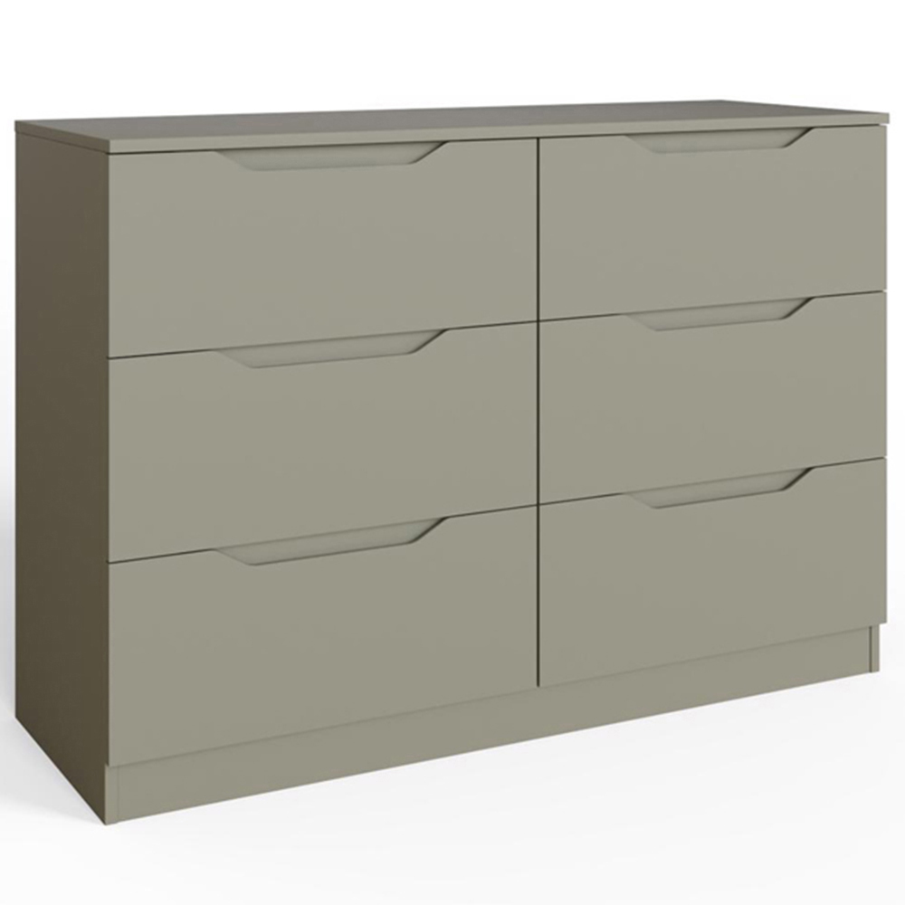 FWStyle Luno 6 Drawer Green Modern Wide Chest of Drawers Image 2