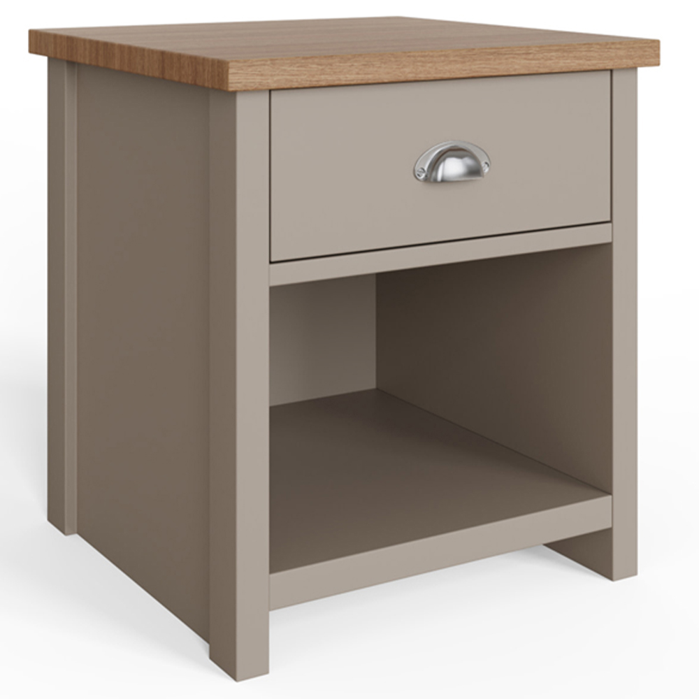 GFW Lancaster Single Drawer Single Shelf Grey Lamp Table Image 3