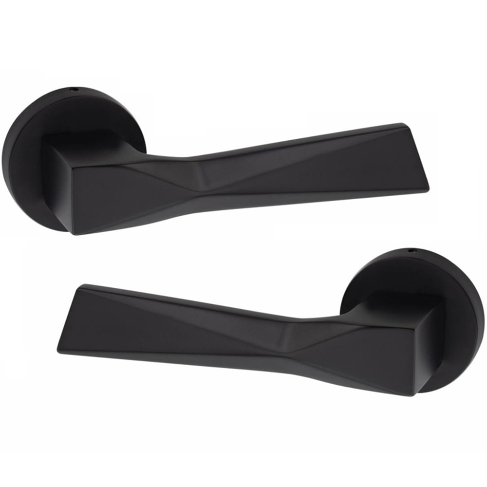 Golden Grace Modern Aura Matt Black Premium Door Handles Image 2