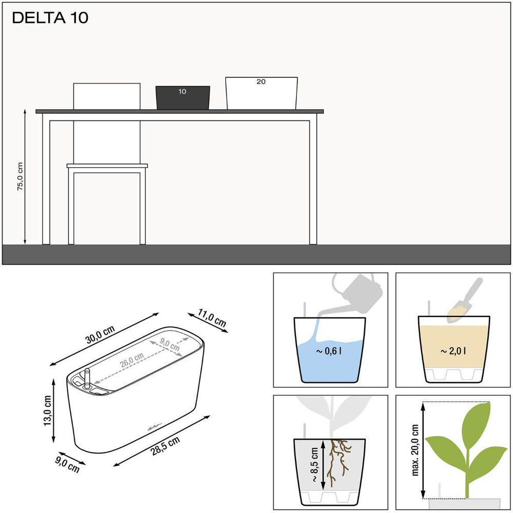 Lechuza Delta Red Polyresin Self Watering Planter 30cm 2 Pack Image 7