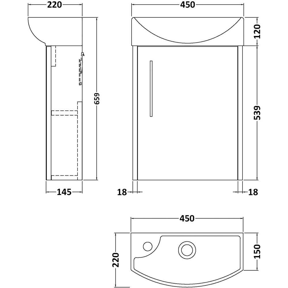 Hudson Reed Juno 440mm Autumn Oak Wall Hung Unit with WC and Tap Image 2