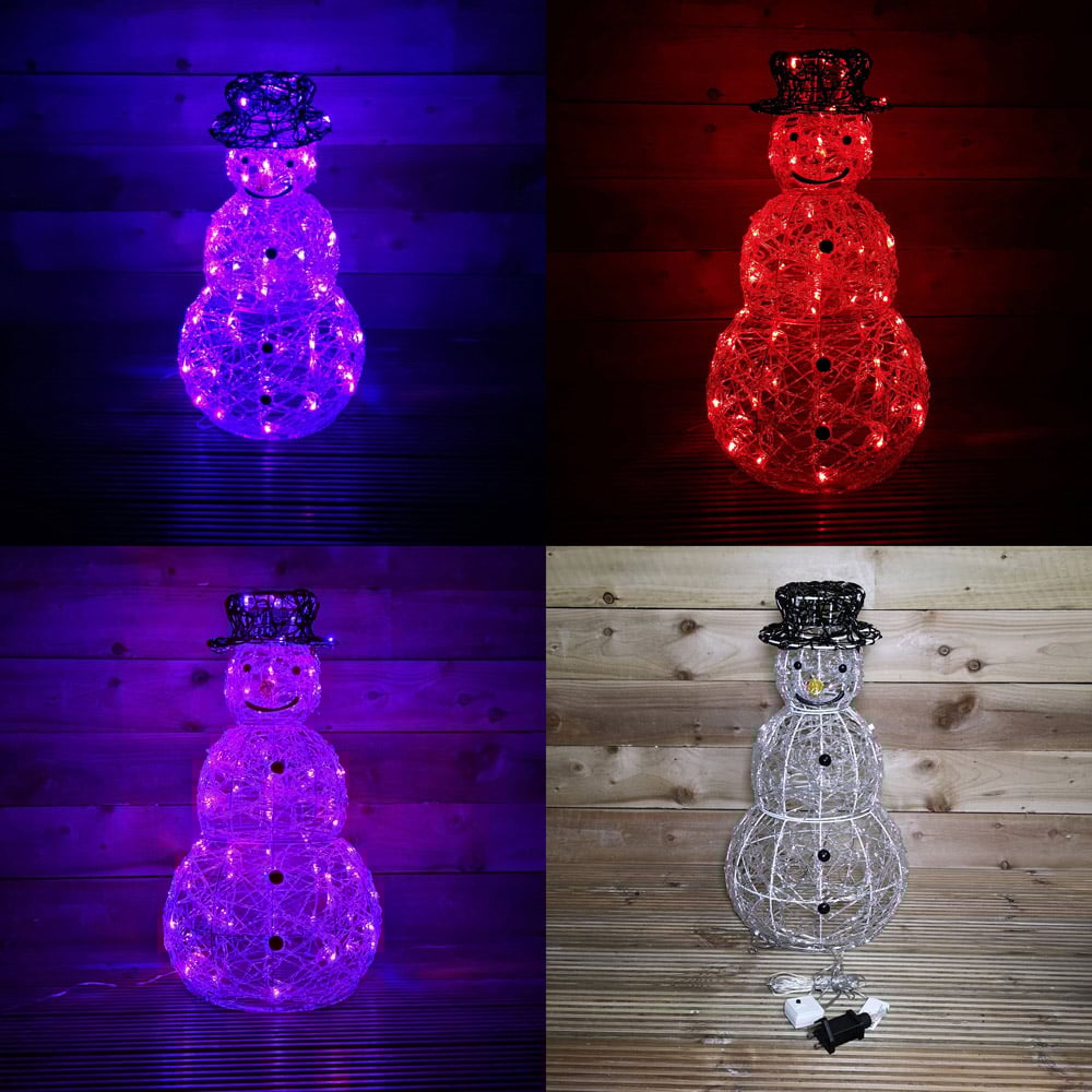 Samuel Alexander Acrylic Snowman Colour Changing LED Outdoor Christmas Decoration 60cm Image 4