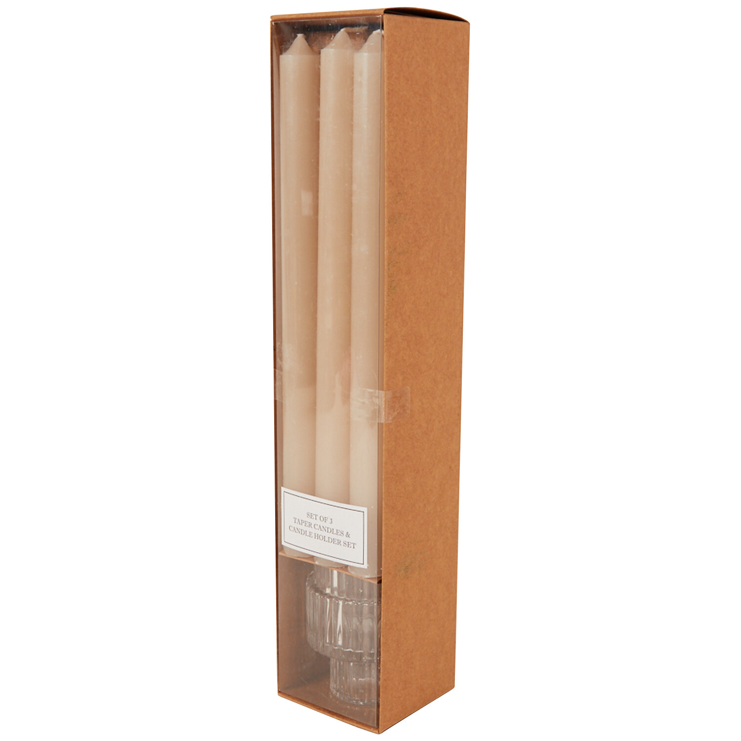 Set of 3 Taper Candles and Candle Holder - Multicolour Image 8