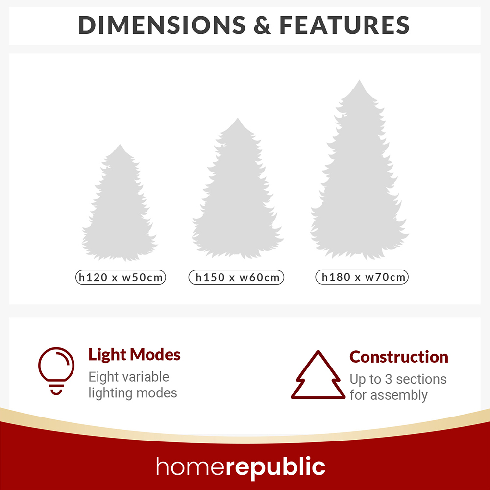 Noel Square Warm White LED Fully Decorated Xmas Tree 4.9ft Image 5