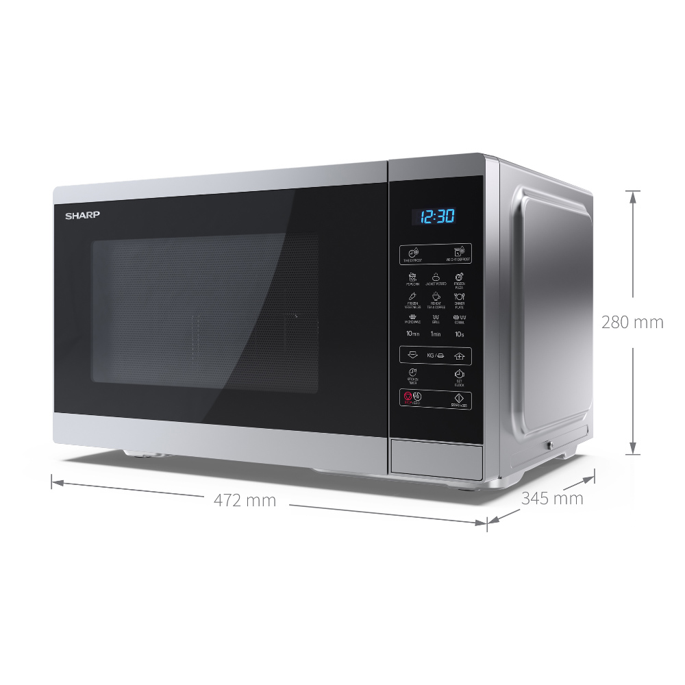 Sharp YC-MG252AU-B Silver 25L Grill Electronic Control Microwave 800W Image 5