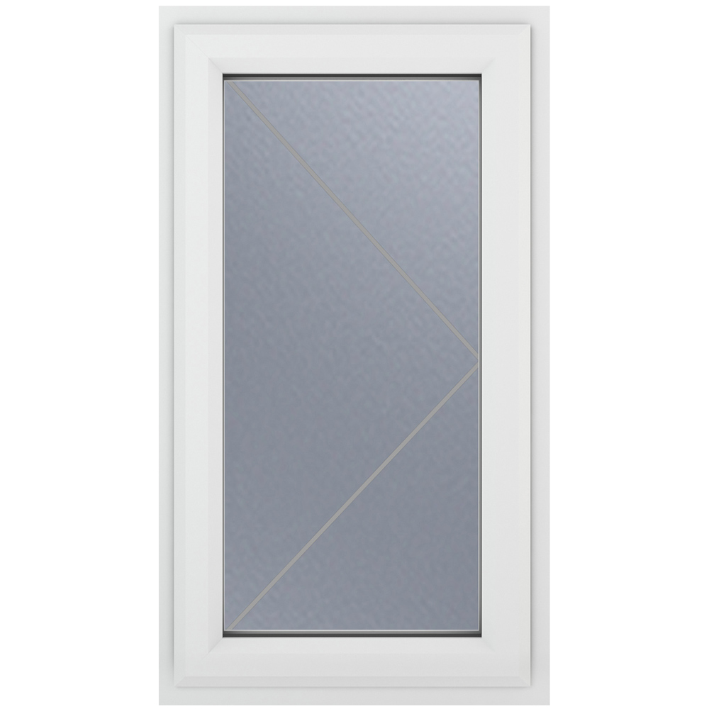 Crystal uPVC Double Glazed Window Right Hand Side Hung White Obscure Glass 610x965mm Image 2
