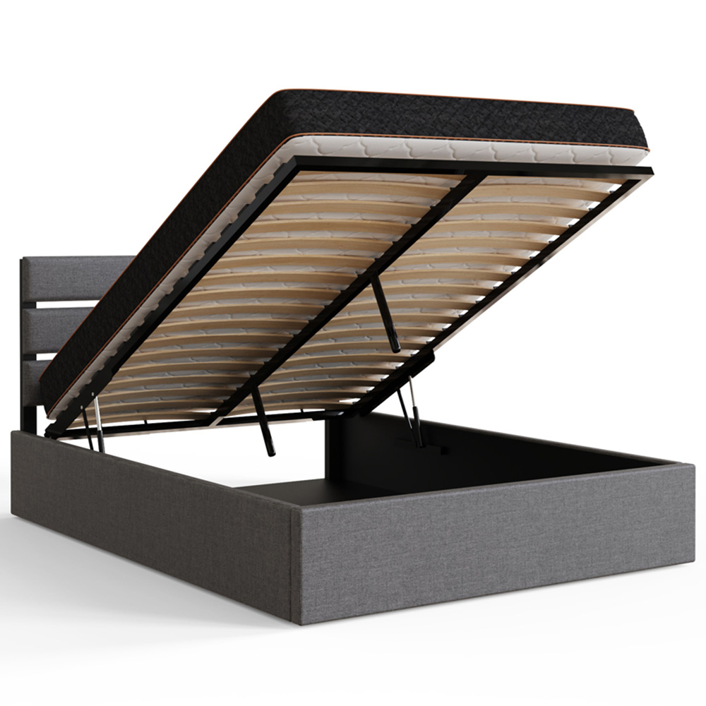 GFW Hudson Double Grey End Lift Ottoman Bed Image 7