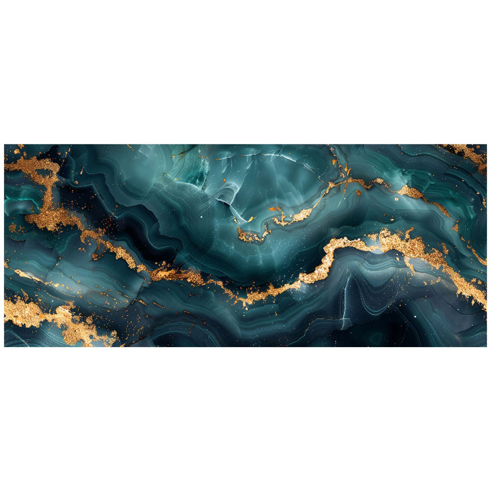 Warren Reed Designer Blue and Gold Marble Effect Bathroom Splashback 25 x 60cm Image 2