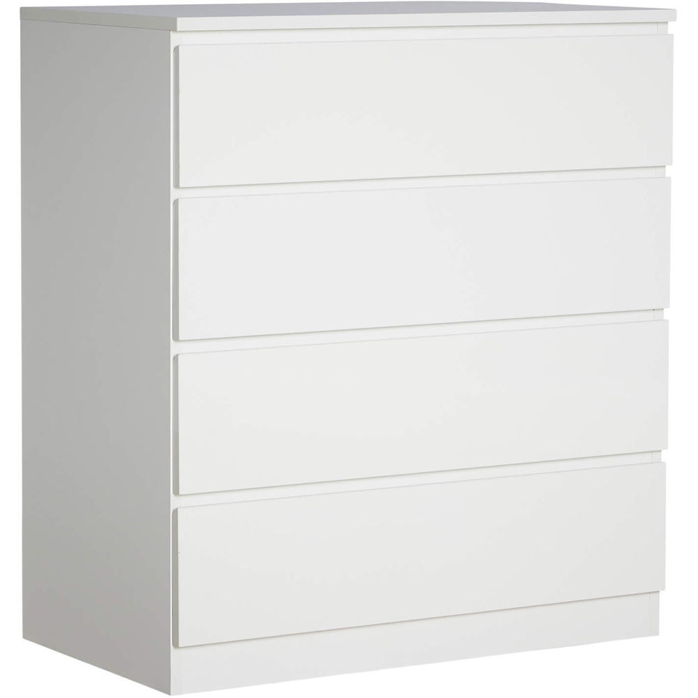 Home Source Lugano 4 Drawer White Chest of Drawers Image 2