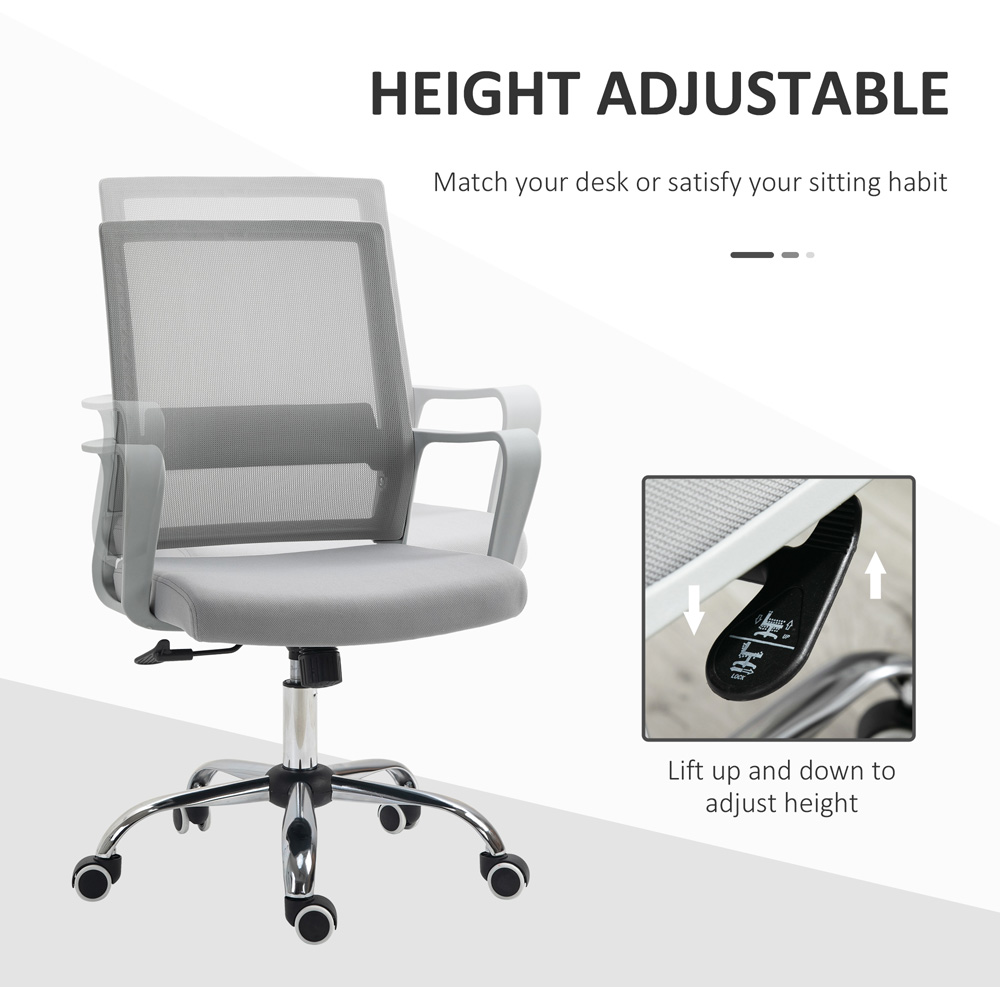Portland Grey Mesh Swivel Office Desk Chair Image 7