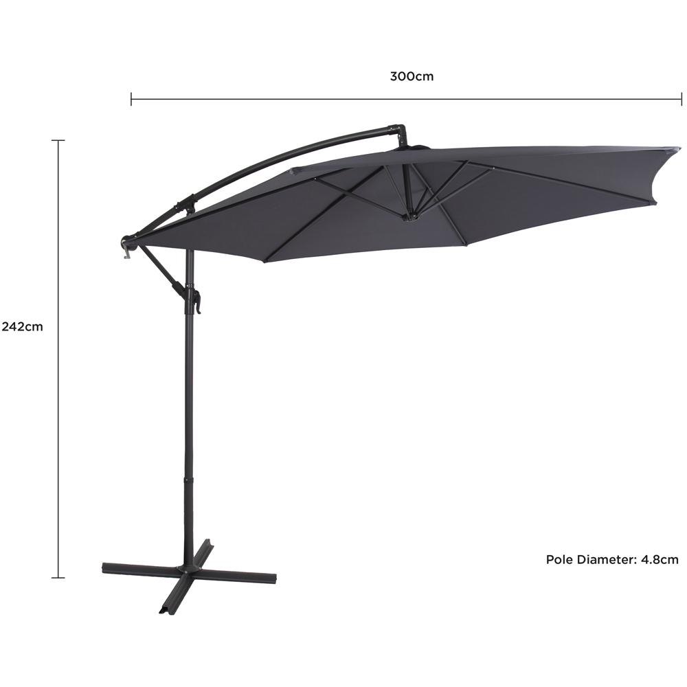 Charles Bentley Grey Hanging Cantilever Parasol 3m Image 7