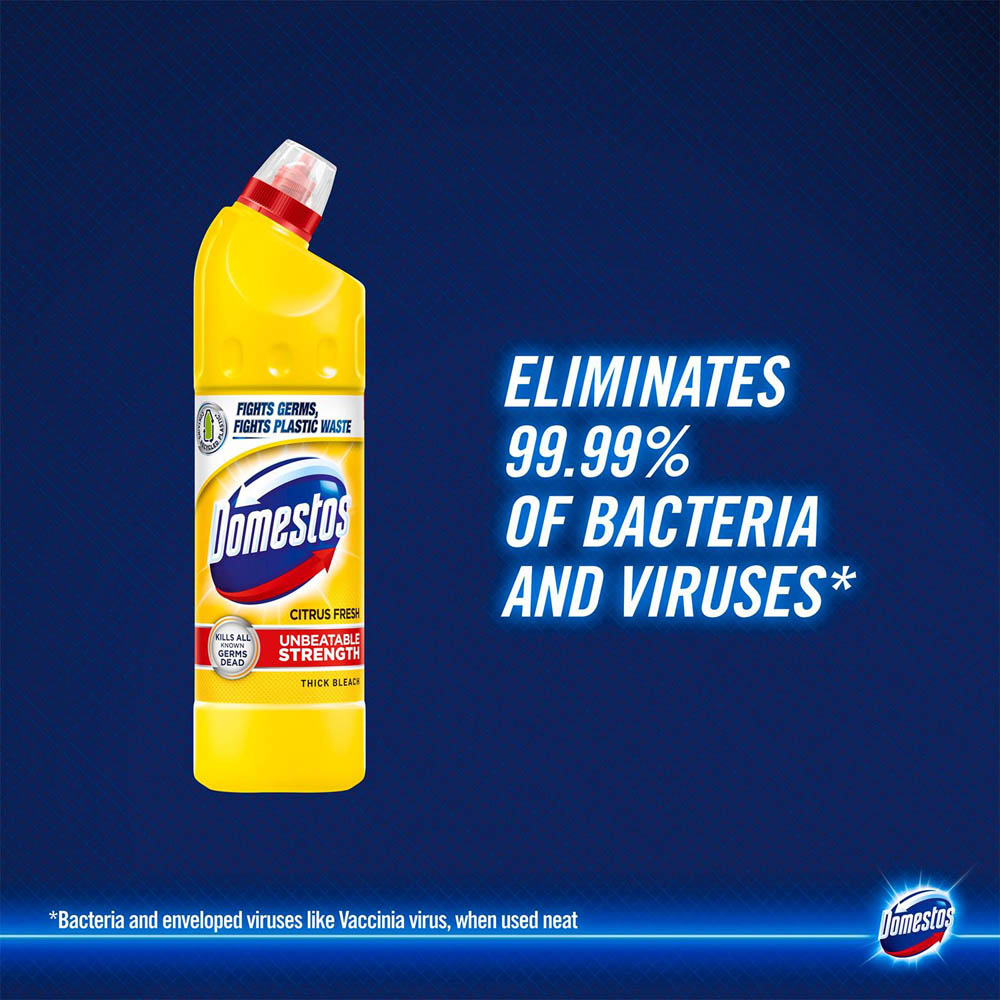 Domestos Citrus Fresh Thick Bleach 750ml 12 Pack Image 3