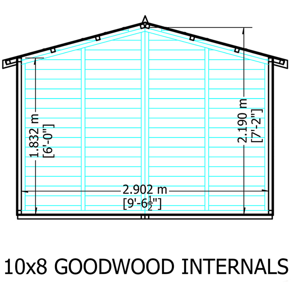 Shire Goodwood 10 x 8ft Shiplap Style C Security Cabin Apex Summerhouse Image 7