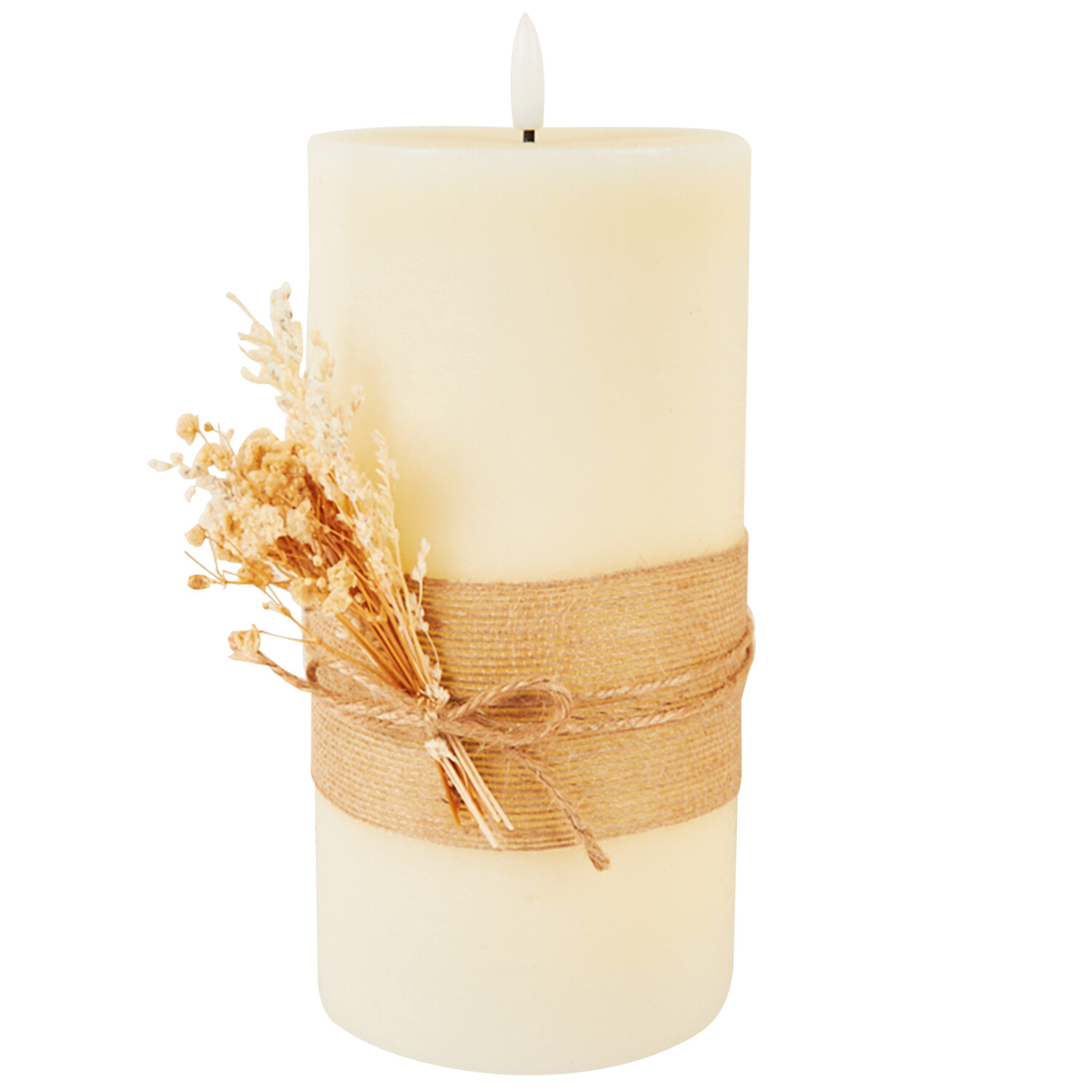 Hessien LED Candle - Green or White Image 3