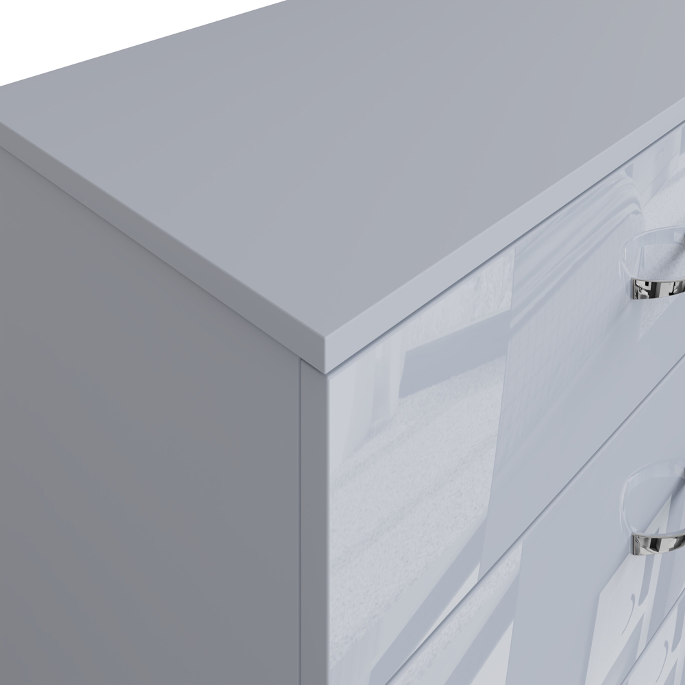 FWStyle Chilton 5 Drawer Grey Gloss Chest of Drawers Image 4