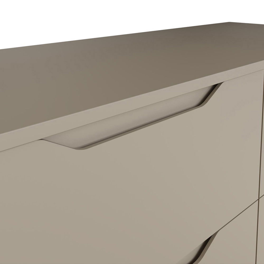 FWStyle Luno 6 Drawer Brown Modern Wide Chest of Drawers Image 5