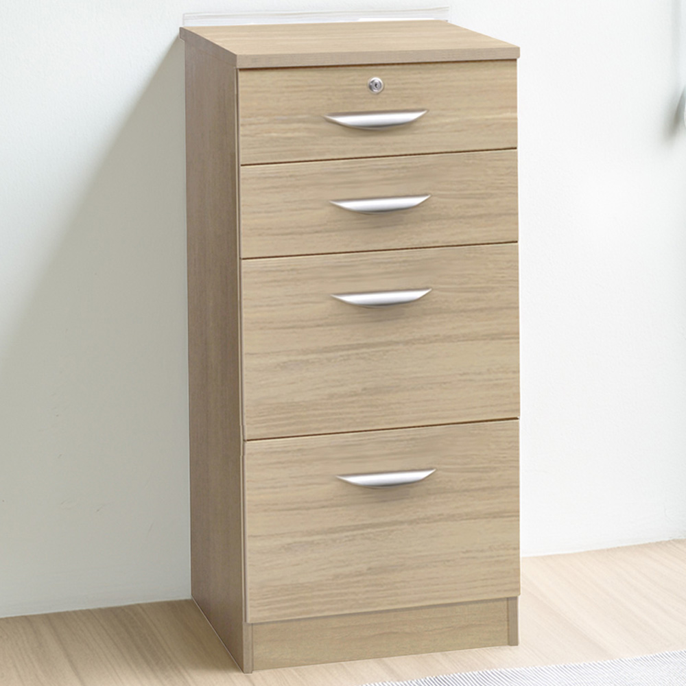 R White Cabinets 4 Drawer Brown Filing Cabinet Image 1