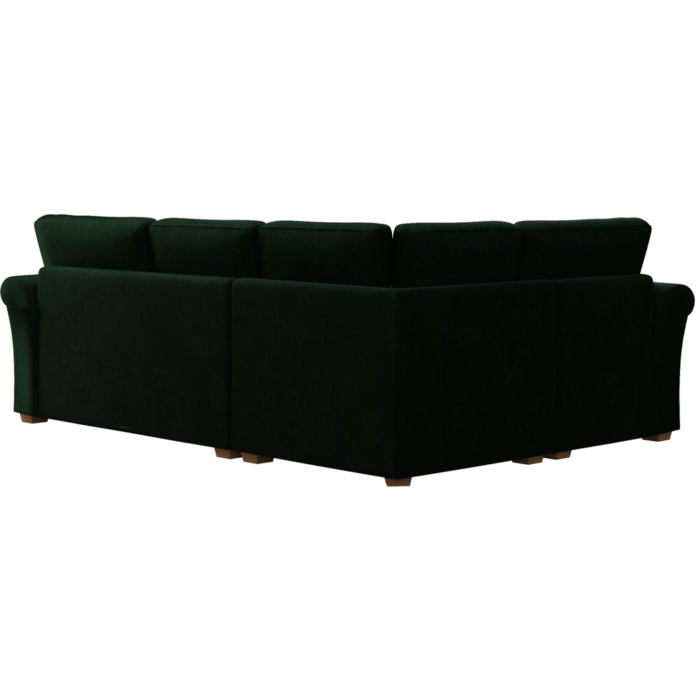 Castleacre 3 Seater Forest Green Plush Velvet Right Hand Fixed Back Corner Sofa Image 4