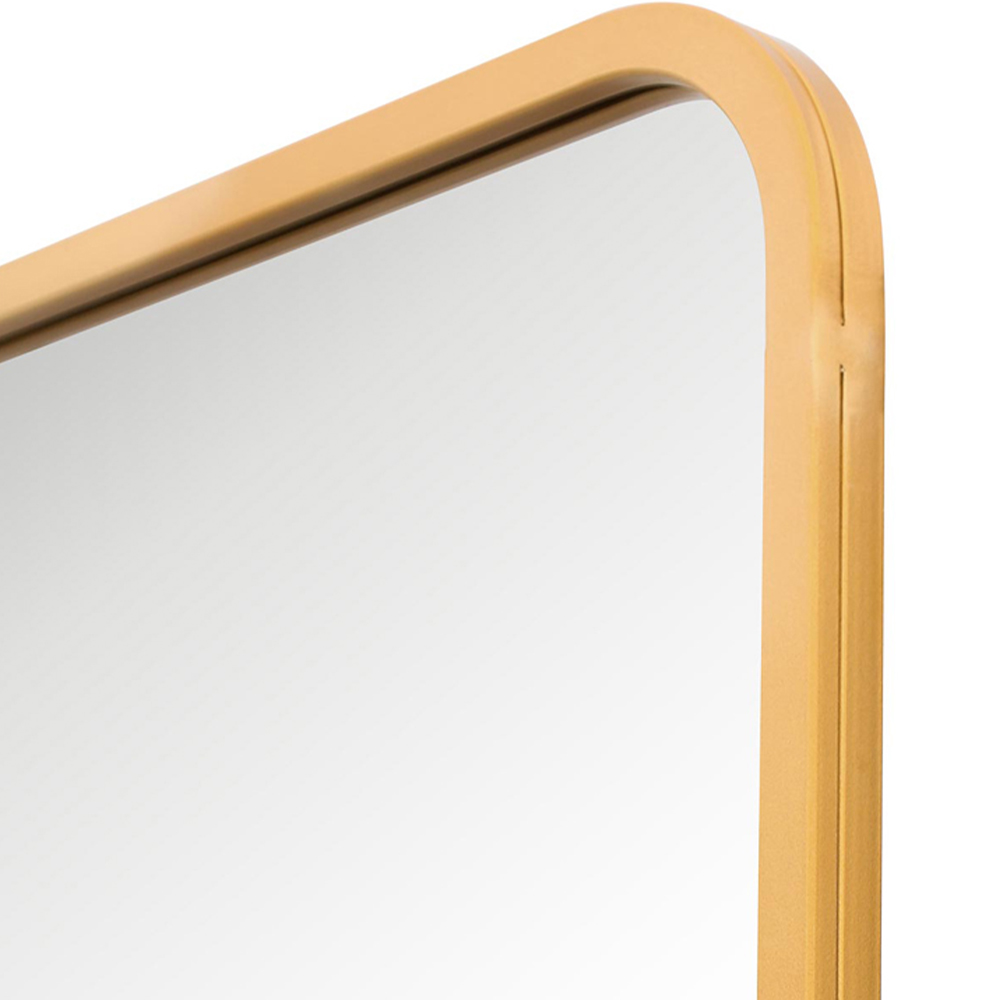 MirrorOutlet The Coartans Gold Metal Trapezoid Outdoor Garden Wall Mirror 200 x 85cm Image 6