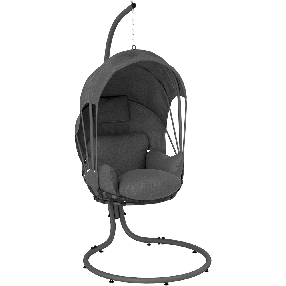 Outsunny Grey Hanging Egg Chair with Canopy Image 2