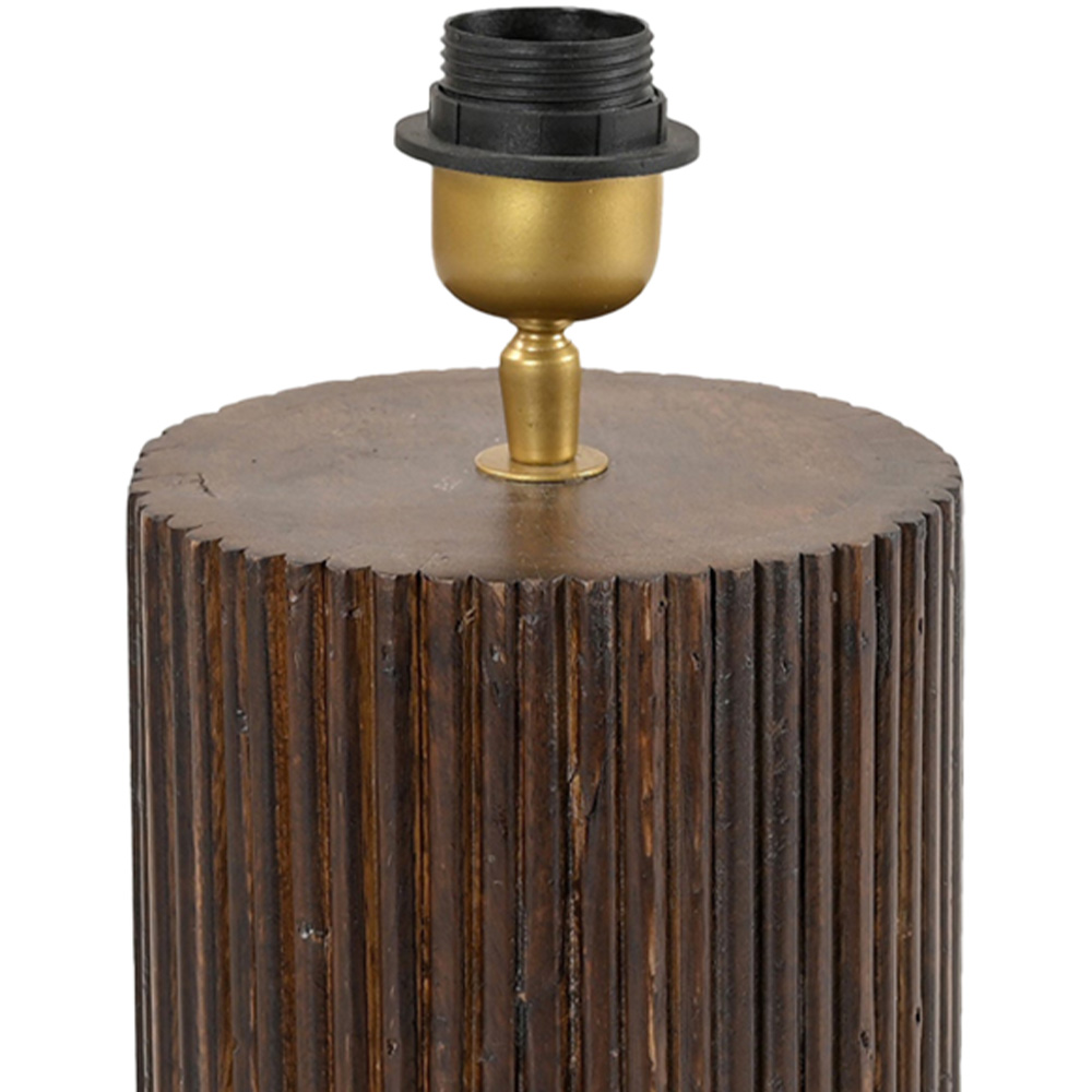 IH Design Brown Fluted Wooden Lamp Base Image 2
