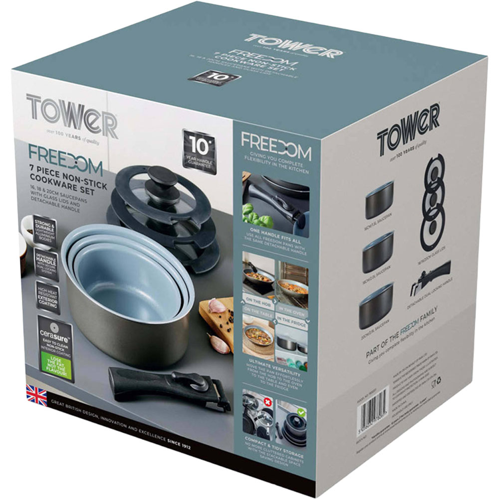 Tower 7 Piece Grey Cookware Set Image 2
