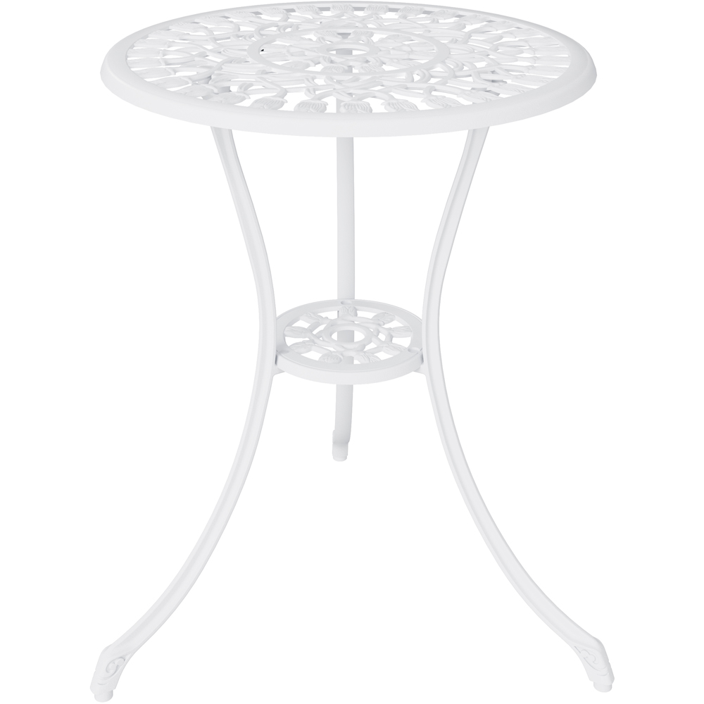 Charles Bentley Tulip Aluminium 2 Seater Cast Bistro Set White Image 6