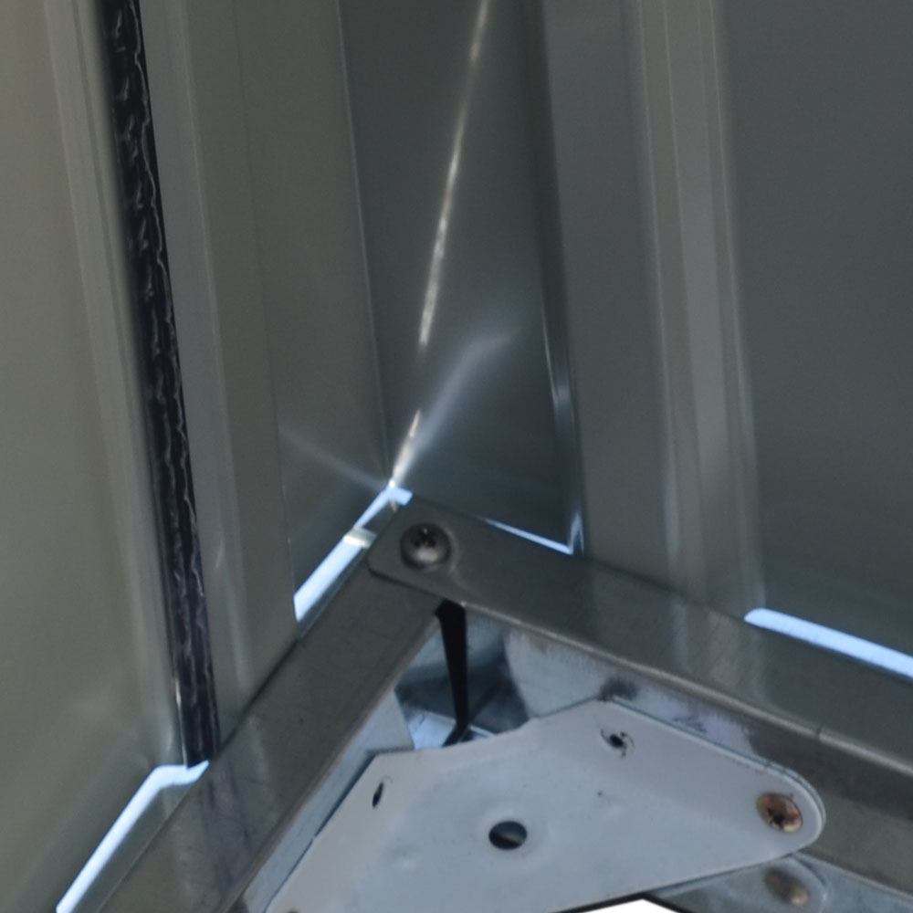 Living and Home 6.2 x 3.7ft Black Steel Bin Storage Shed with Hydraulic Lid Image 6