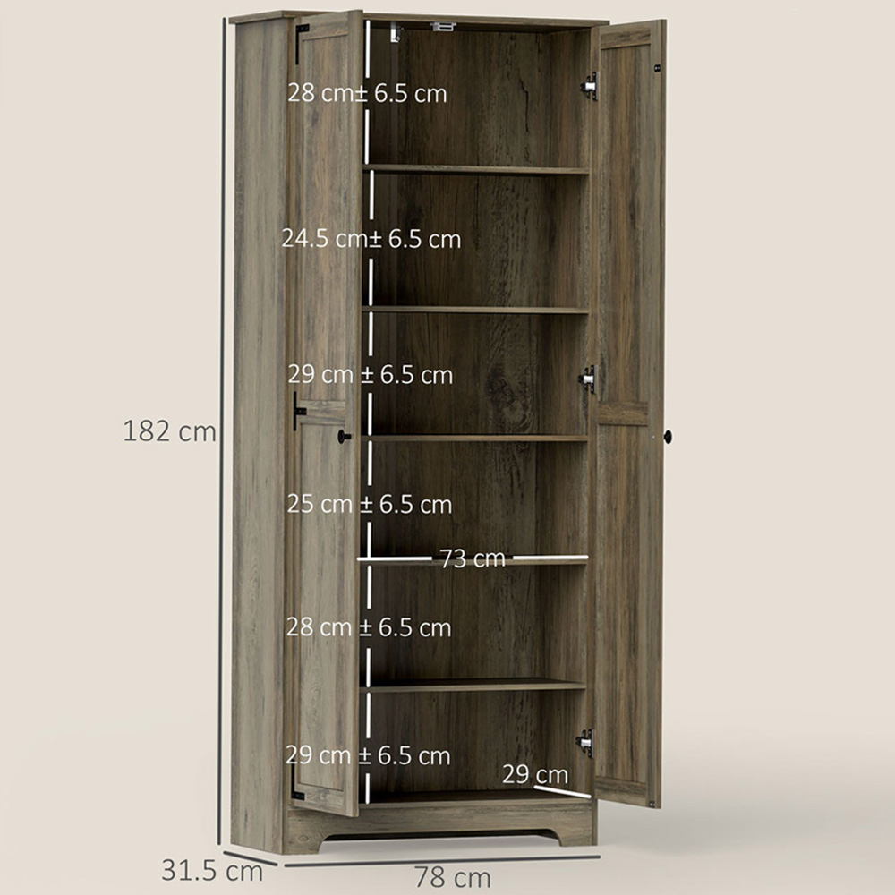 Portland 2 Door Grey Wooden Kitchen Cabinet Image 9