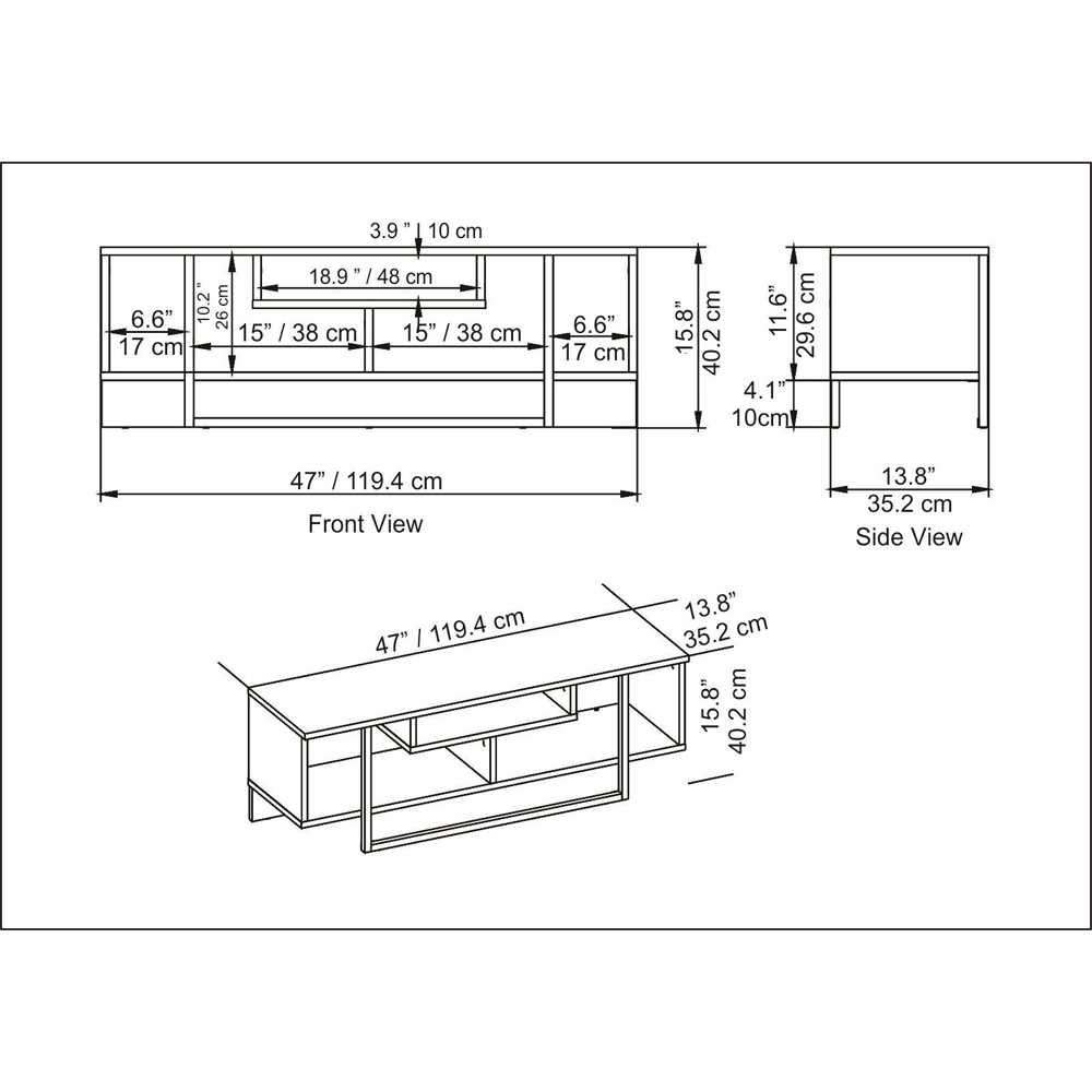 Decorotika Asal Oak and White Black Wide TV Unit Image 5