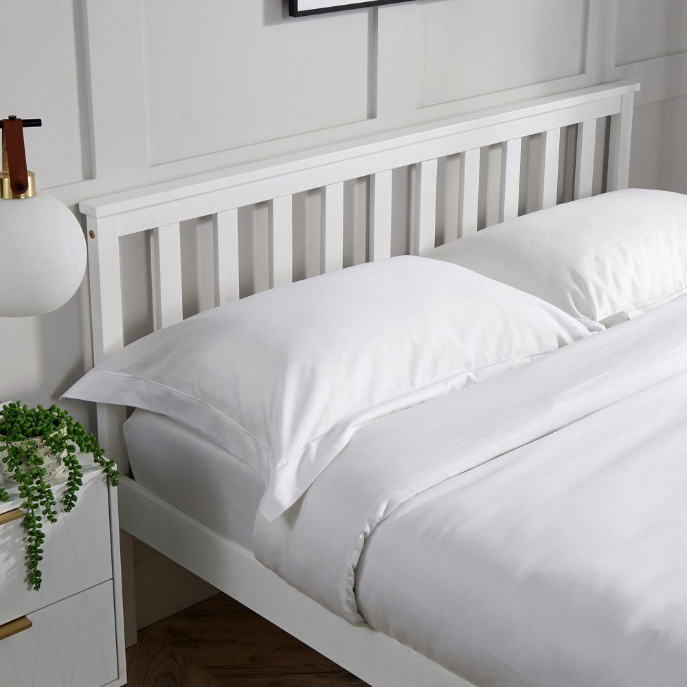 Home Source Florida Small Double White Wooden Bed Frame Image 5