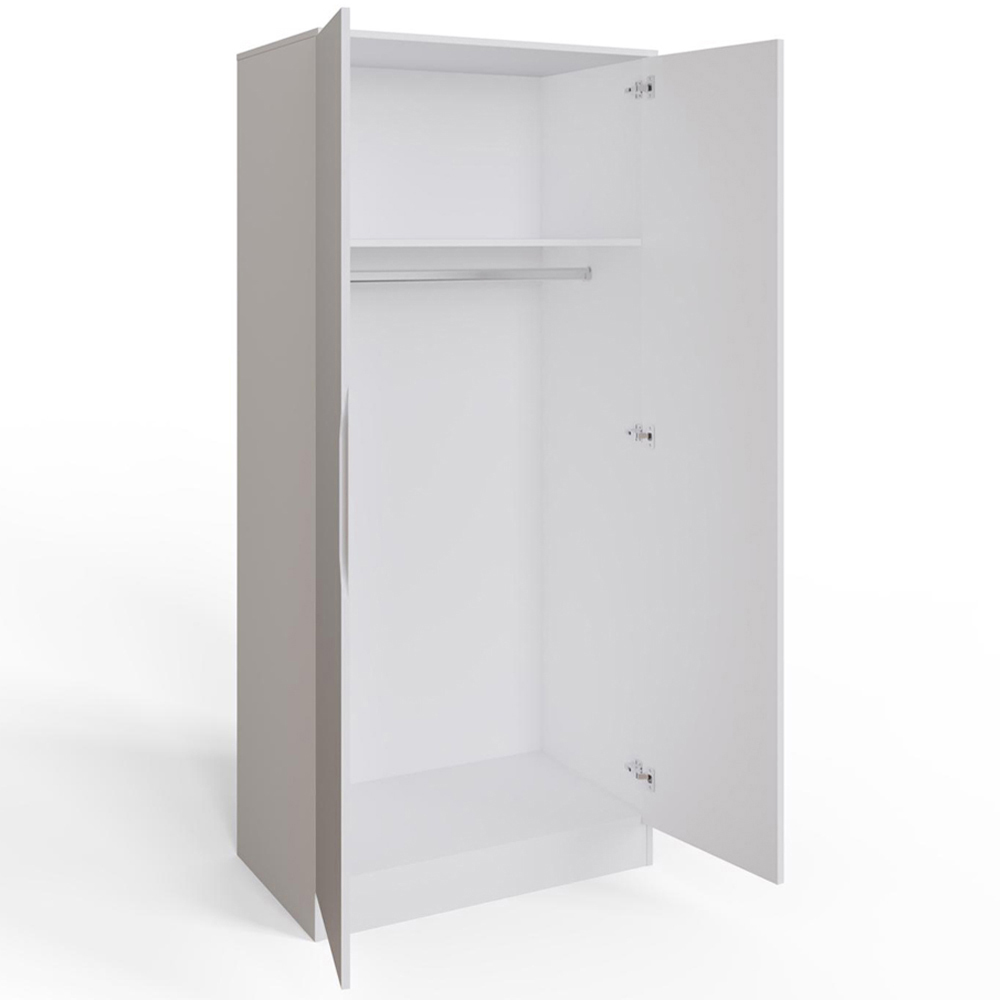 FWStyle Luno 2 Door White Modern Wardrobe Image 3