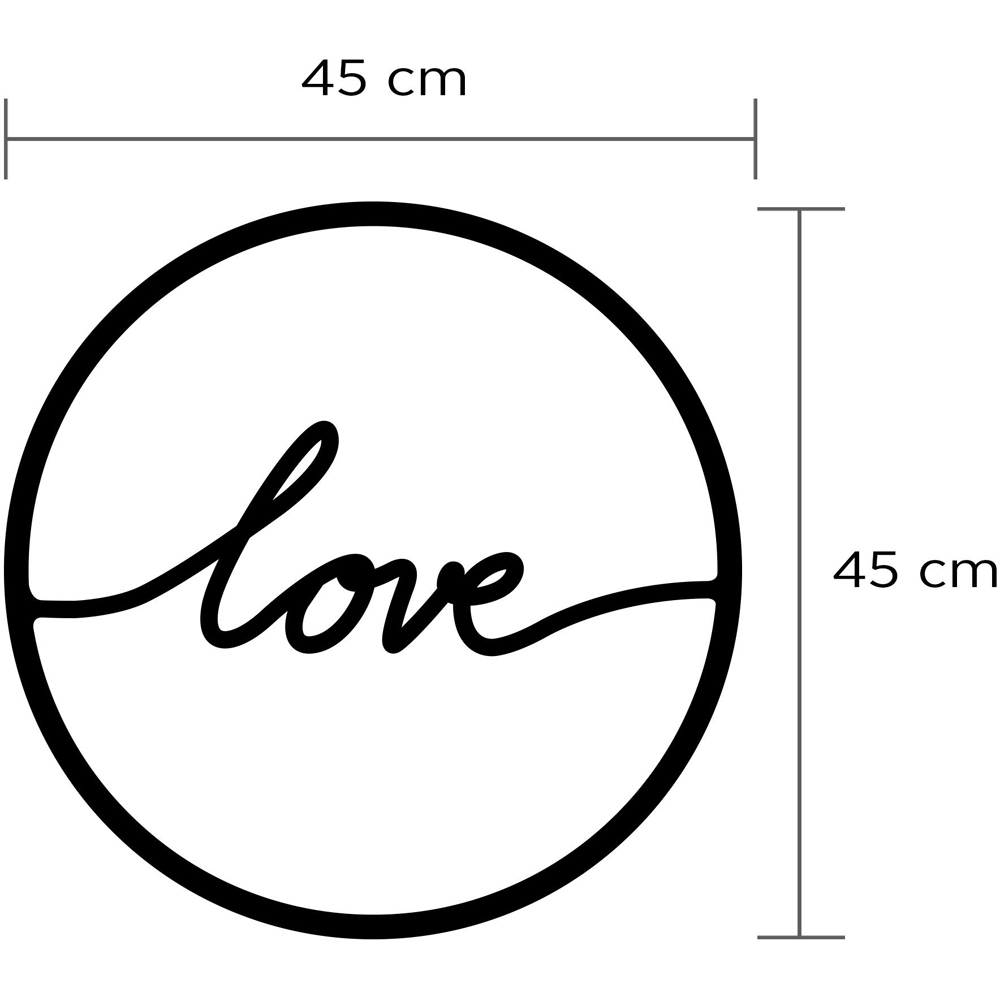 Decortie Black Love Theme Metal Wall Art Image 3