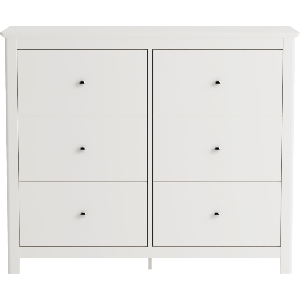 Core Products Nairn 6 Drawer White Wide Chest of Drawers Image 2